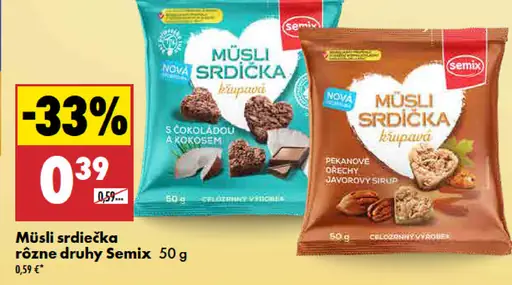 Semix müsli srdiečka rôzne druhy