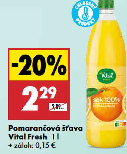 Pomarančová šťava Vital Fresh