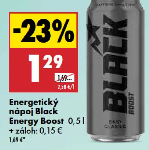 Black Energy Boost energetický nápoj