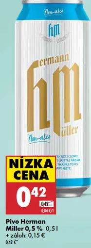 Herman Müller nealko pivo plechovka