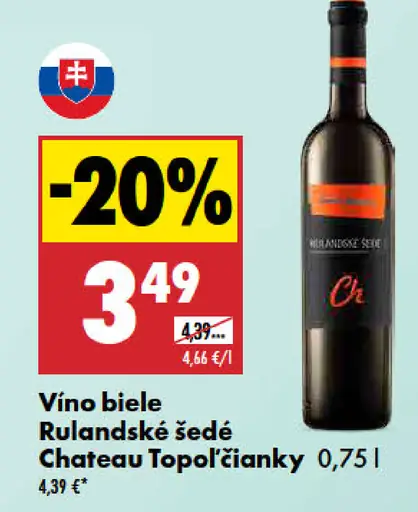 Chateau Topoľčianky Rulandské biele Vino biele