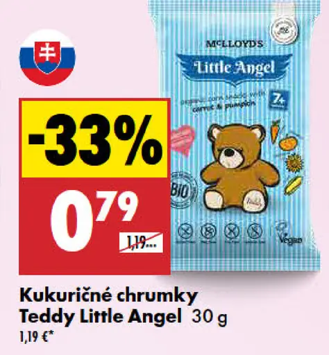 Kukuričné chrumky Teddy Little Angel