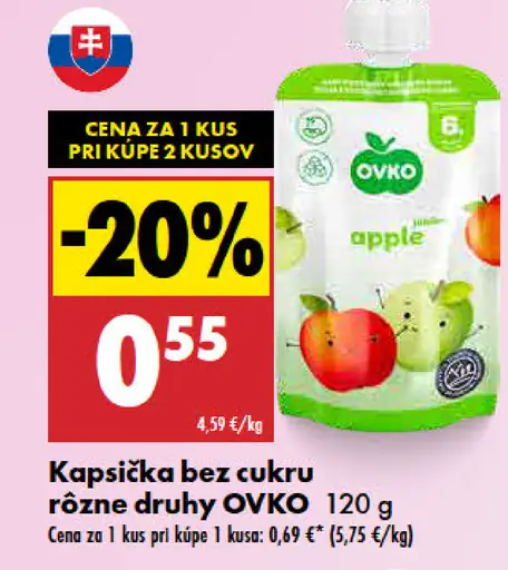 OVKO Kapsička bez cukru rôzne druhy