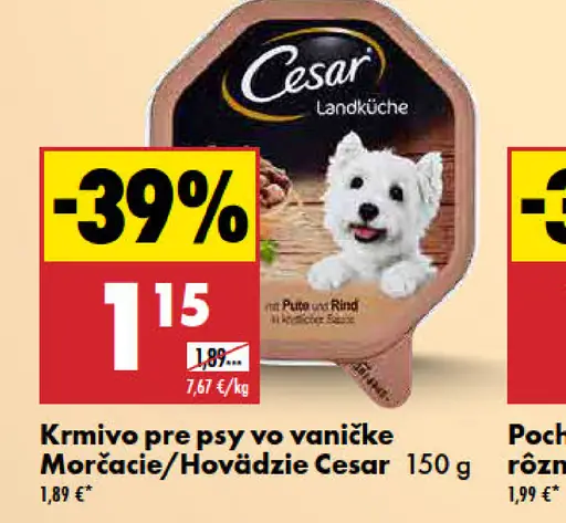 Cesar krmivo pre psy na vaničke morčacie, hovädzie