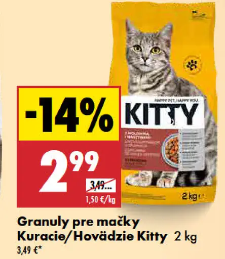 Kitty granuly pre mačky kuracie/hovädzie
