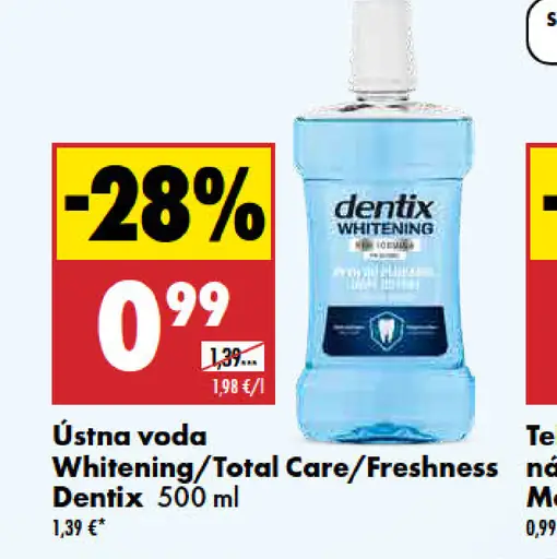Dentix ústna voda Whitening, Total Care, Freshness