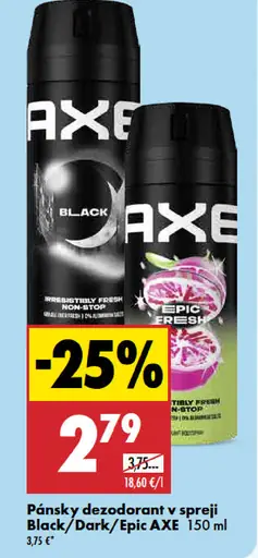 Axe dezodorant v spreji Black / Dark / Epic