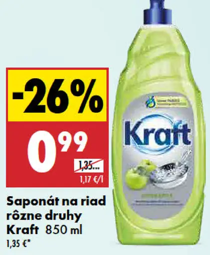 Kraft Saponát na riad rôzne druhy