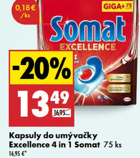 Somat Excellence 4 in 1 kapsuly do umývačky