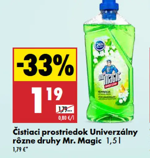 Mr. Magic Čistiaci prostriedok univerzálny rôzne druhy