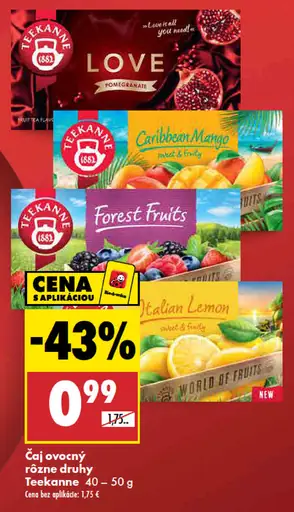 Teekanne Čaj ovocný rôzne druhy