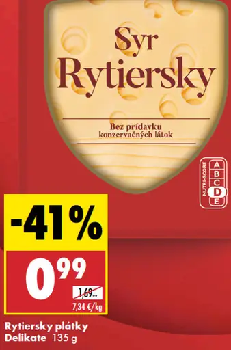 Delikate syr Rytier sky plátky