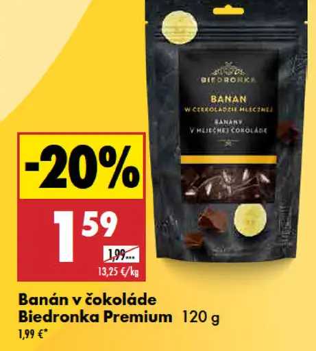 Biedronka Premium banány v čokoláde
