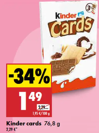 Kinder Cards sušienky s krémom