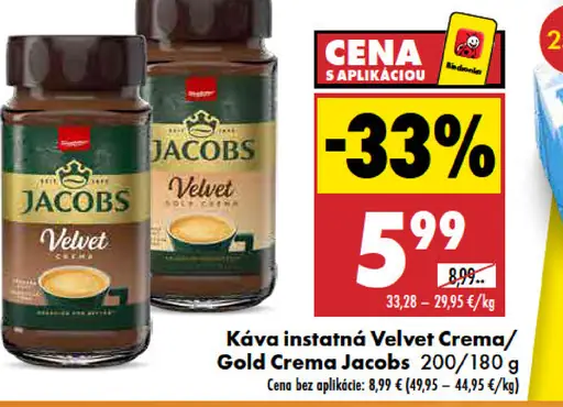 Jacobs Velvet Crema zrnková káva