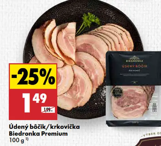 Údený bôčik/krkovička Biedronka Premium