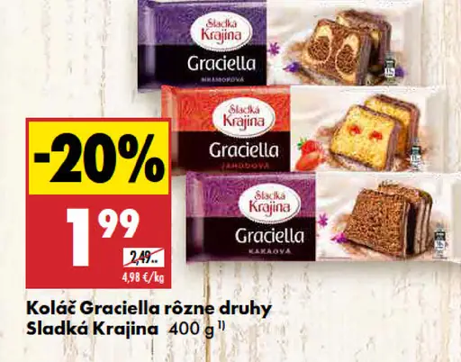 Sladká Krajina koláč Graciella rôzne druhy