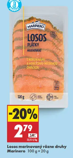 Marinero losos marinovaný plátky rôzne druhy