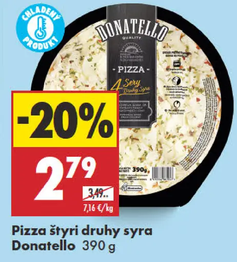 Donatello Pizza štyri druhy syra