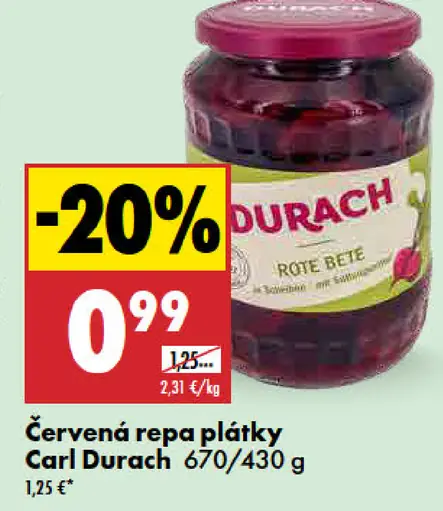 Carl Durach Červená repa plátky