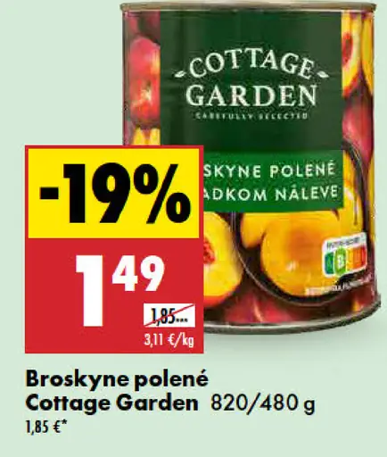 Cottage Garden broskyne polené v sladkom náleve