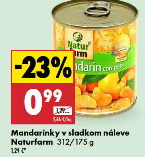 Naturfarm mandarínky v sladkom náleve