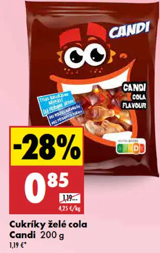 Candi cukríky želé cola