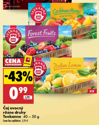 Teekanne Čaj ovocný rôzne druhy