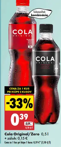 Cola Original nealkoholický nápoj