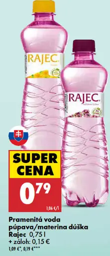 Rajec pramenitá voda dúška/púpava