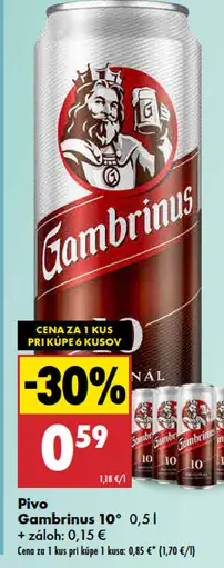 Gambrinus 10° pivo