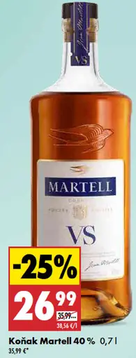 Koňak Martell VS 40 %