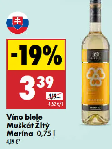 Marina Muškát žltý biele víno