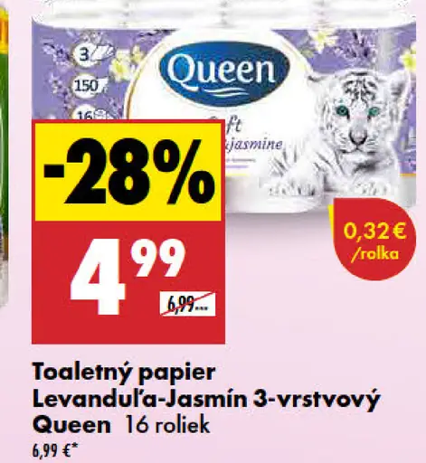 Queen toaletný papier Levanduľa-Jasmín 3-vrstvový