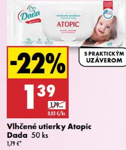 Dada Vlhčené utierky Atopic