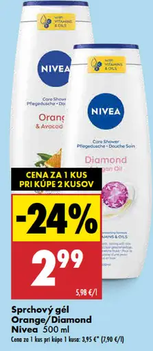 Nivea Sprchový gél Orange/Diamond mix