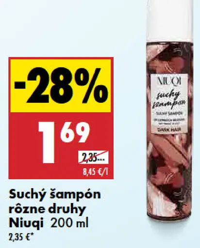 Suchý šampón rôzne druhy Niuqi