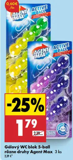 Agent max Gélový WC blok 5-ball