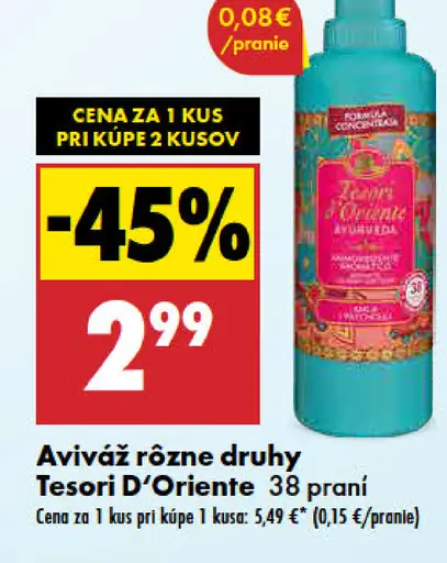 Tesori d'Oriente aviváž rôzne druhy