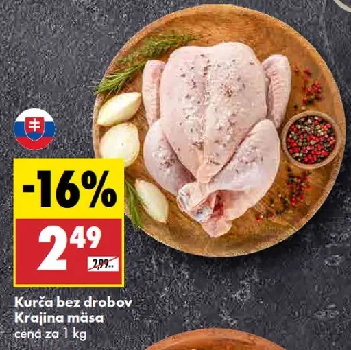 Kurča bez drobov Krajina mäsa