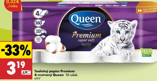 Queen Toaletný papier Premium 4-vrstvový