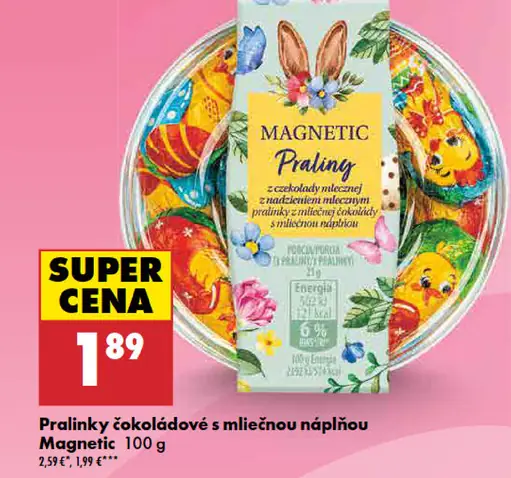 Magnetic pralinky čokoládové s mliečnou náplňou