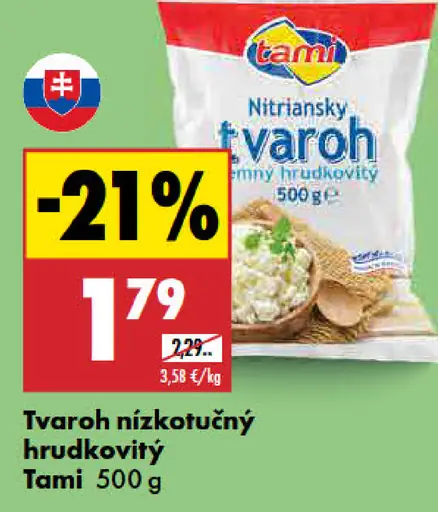 Tami Nitriansky tvaroh nízkotučný hrudkovitý