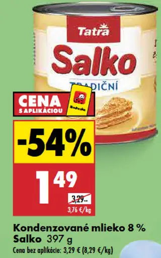 Tatra Salko kondenzované mlieko 8%