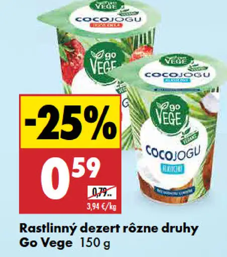 Go Vege rastlinný dezert rôzne druhy