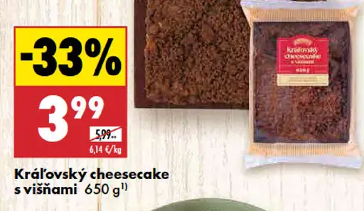Královský cheesecake s višňami