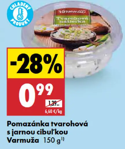 Varmuža pomazánka tvarohová s jarnou cibuľkou