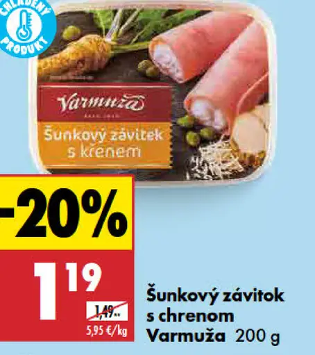 Varmuža šunkový závitok s chrenom