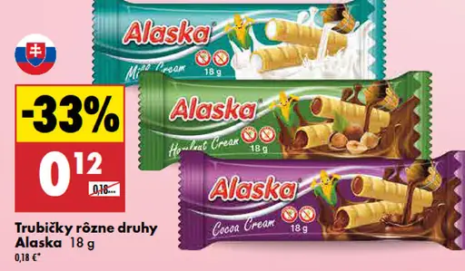 Alaska trubičky rôzne druhy