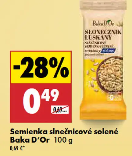 Baka'D'or semienka slnečnicové solené